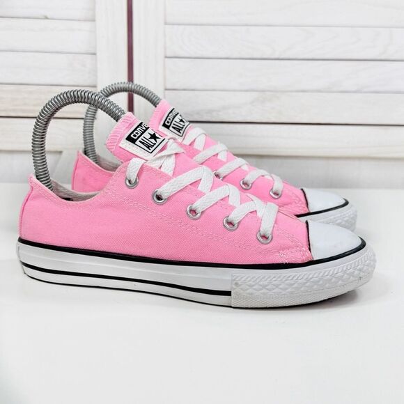 Converse Youth Chuck Taylor All Star Can as Low Top Sneakers Pink Girls Size 2 - Picture 1 of 10